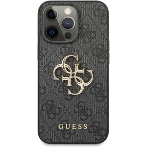 Guess PU 4G Metal Logo Case iPhone 13 Pro šedý