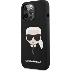 Karl Lagerfeld Liquid Silicone Karl Head Cover iPhone 13 Pro Max černý