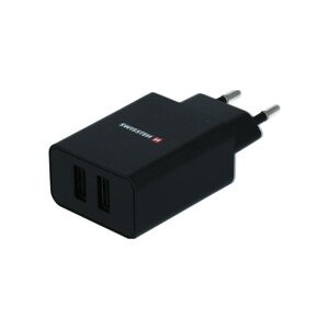SWISSTEN Smart IC síťový adaptér 2x USB 2,1A černý (eco- balení)