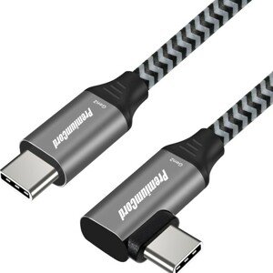 PremiumCord zahnutý kabel USB-C/USB-C M/M 60W 0,5 m