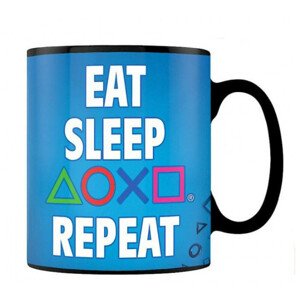 Hrnek Playstation - Eat Sleep Repeat (měnící se motiv)
