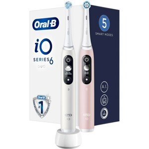 Oral-B iO6 Series Duo Pack White/Pink Sand Extra Handle