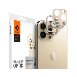 Spigen tR Optik 2 Pack tvrzené sklo na fotoaparát iPhone 13 Pro/Max zlaté