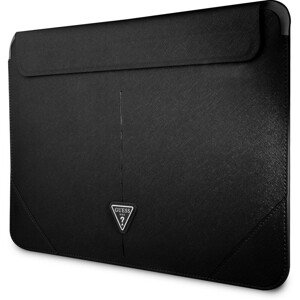 Guess Saffiano Triangle Metal Logo Computer Sleeve 16" černý