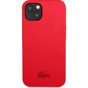 Lacoste Liquid Silicone Glossy Printing Logo Kryt pro iPhone 13 Red