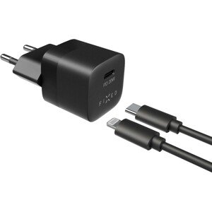 FIXED Mini nabíječka s USB-C výstupem a kabelem Lightning 1 metr PD 20W