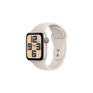 Apple Watch SE (2023) Cellular 40mm sportovní silikonový řemínek hvězdně bílý M/L