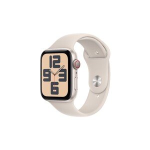 Apple Watch SE (2023) Cellular 44mm sportovní silikonový řemínek hvězdně bílý S/M