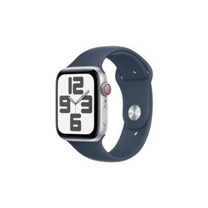 Apple Watch SE (2023) Cellular 44mm sportovní silikonový řemínek bouřkově modrý S/M