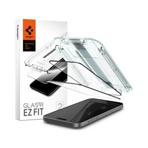Spigen Glass tR EZ Fit 2 Pack tvrzené sklo iPhone 15 černé