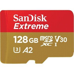 SanDisk micro SDXC karta 128GB Extreme Action Cams and Drones + adaptér