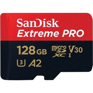 SanDisk micro SDXC karta 128GB Extreme PRO + adaptér