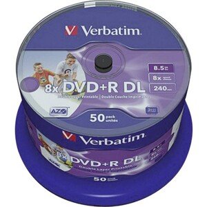 VERBATIM DVD+R(50 ks)DoubleLayer/Spindle/8X/8.5GB/Printable/NoID