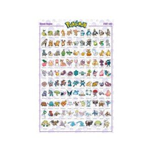 Plakát Pokemon - Sinnoh Pokemon English (101)
