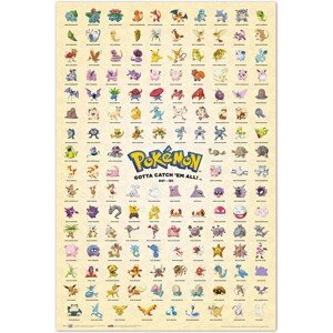 Plakát Pokemon - Kanto First Generation (196)