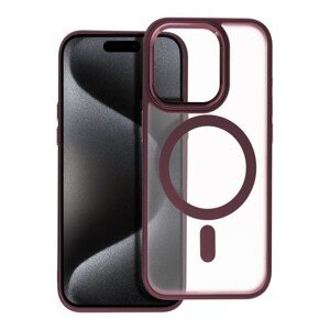 Smarty Matte Mag kryt s MagSafe iPhone 15 Pro červený