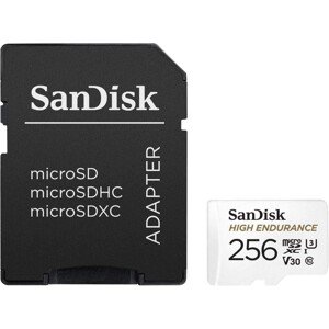 SanDisk High Endurance MicroSDHC Class 10 U3 V30 paměťová karta 256GB + adaptér