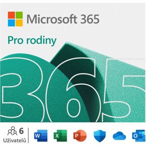 Microsoft 365 pro domácnosti - předplatné na 1 rok pro 6 uživatelů