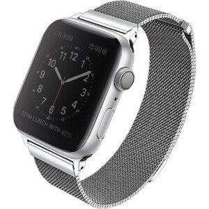 UNIQ Dante ocelový řemínek Apple Watch 45/44/42mm Sterling stříbrný
