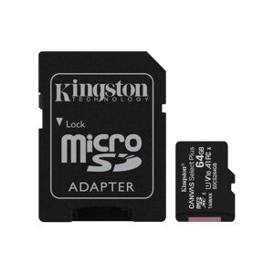 Kingston microSDXC Canvas Select Plus 64GB A1 Class 10 100MB/s + SD adaptér