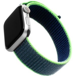 FIXED Nylon Strap nylonový pásek pro Apple Watch 42/44/45mm neonově modrý