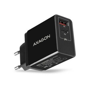 AXAGON ACUPQ22 PD a QUICK nabíječka do sítě 2x port QC3.0/AFC/FCP + PD typeC 22W