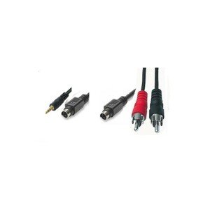 PremiumCord kabel S-Video + 3,5Jack / S-Video + 2x Cinch 2m