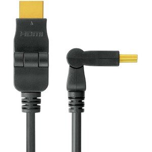 PremiumCord kabel HDMI A M/M otočné zlacené konektory 1m