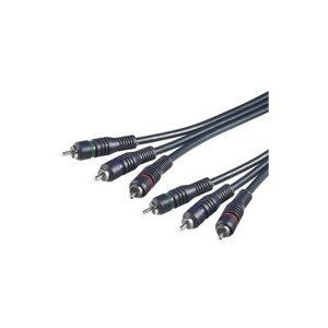 PremiumCord kabel 3x Cinch / 3x Cinch M/M HQ 2m