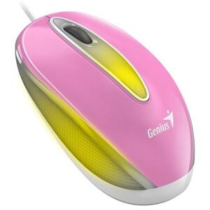 Genius DX-Mini Myš, drátová, optická, 1000DPI, 3 tlačítka, USB, RGB LED, růžová; 31010025407