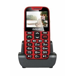 Evolveo EasyPhone XD, mobilní telefon pro seniory s nabíjecím stojánkem, červený; EP-600-XDR