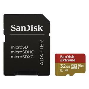 SanDisk Micro SDHC Extreme 32GB 100MB/s A1 UHS-I U3 V30 + SD adaptér ; SDSQXAF-032G-GN6MA