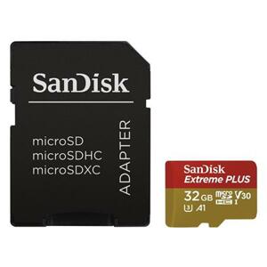 SanDisk Micro SDHC Extreme Plus 32GB 100MB/s UHS-I U3 V30 A1 + SD adaptér ; SDSQXBG-032G-GN6MA