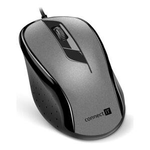 CONNECT IT Optická myš, ergonomická, USB, šedá; 175083