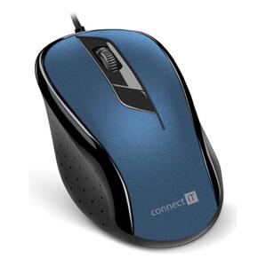 CONNECT IT Optická myš, ergonomická, USB, modrá; 175082