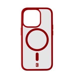 Cellularline Zadní kryt Pop Mag s podporou Magsafe pro Apple iPhone 15 Pro Max, čirý / červený; POPMAGIPH15PRMR