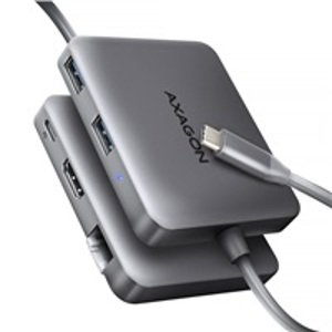 Axagon HMC-5HL USB 5Gbps hub, 2x USB-A, HDMI 4k 60Hz, RJ-45 GLAN, PD 100W, kabel USB-C 20cm; HMC-5HL