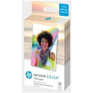HP Zink Paper Sprocket Select 50 Pack 2,3x3,4"; HPIZL2X350