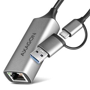 Axagon ADE-TXCA, USB-C + USB-A 3.2 Gen 1 - Gigabit Ethernet síťová karta, Asix AX88179, auto instal; ADE-TXCA