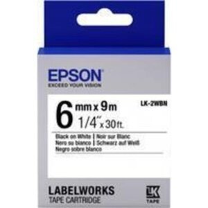 Epson Label Cartridge Standard LK-2WBN Black White 6mm (9m); C53S652003