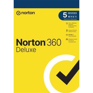 NORTON 360 DELUXE 50GB +VPN 1 uživatel pro 5 zařízení na 2 roky - ESD; 21435535