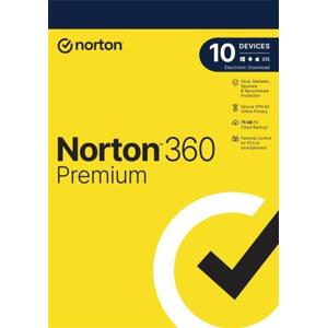 NORTON 360 PREMIUM 75GB +VPN 1 uživatel pro 10 zařízení na 2 rok ESD; 21435454