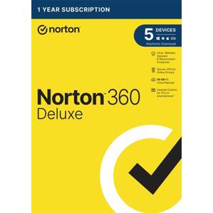 NORTON 360 DELUXE 50GB +VPN 1 uživatel pro 5 zařízení na 1rok; 21405797