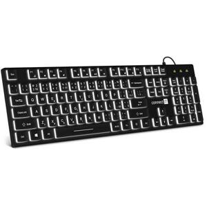 CONNECT IT Chocolate WhiteStar kancelářská podsvícená klávesnice (CZ + SK verze) BLACK; CKB-5051-CS
