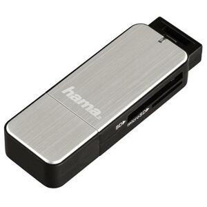 Hama čtečka karet USB 3.0 SD/microSD, stříbrná; 123900
