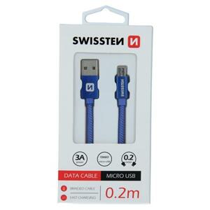 Swissten USB/microUSB 0.2m, modrý; 71522108
