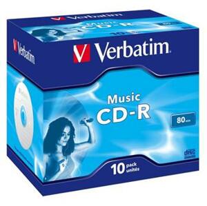 Verbatim CD-R 700MB 80min, 10ks - média, music, jewel 43365; 43365