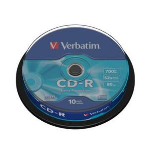 Verbatim CD-R 700MB 52x, 10ks - média, Extra Protection, spindle 43437; 43437