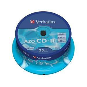 Verbatim CD-R 700MB 52x, 25ks - média, Crystal, AZO, spindle 43352; 43352
