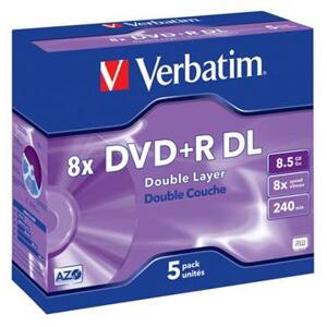 Verbatim DVD+R(5-pack)DoubleLayer/Jewel/8x/8,5GB 43541; 43541
